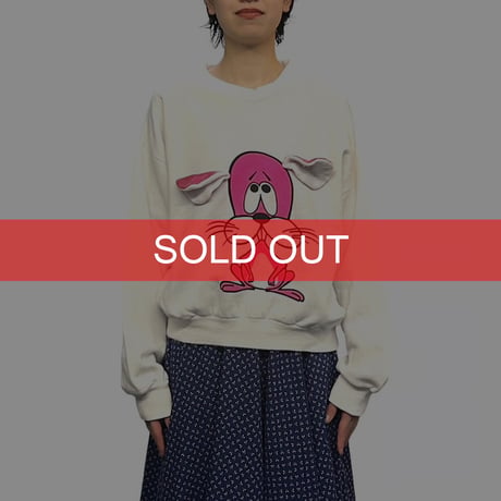 【USED】80's PINK MOUSE SWEATSHIRT MADE IN U.K.