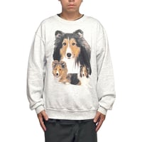 【USED】90's Robert & Eunice Pearcy by Teletrend, Cols., OH Shetland Sheepdog Photo Print Sweatshirt