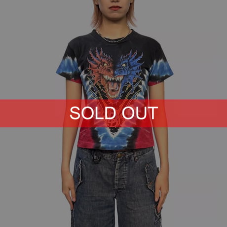 【USED】90's DUELING DRAGONS “Choose Thy Fate” Tie-Dye Baby T-shirt