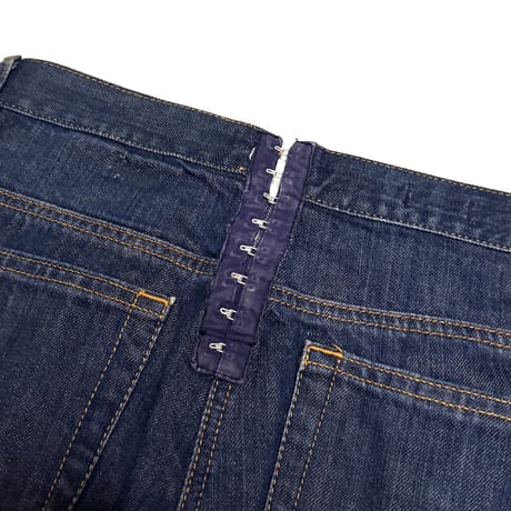 【USED】00's Jean Paul GAULTIER × LA REDOUTE Striped Selvedge Turn-Up Denim Pants
