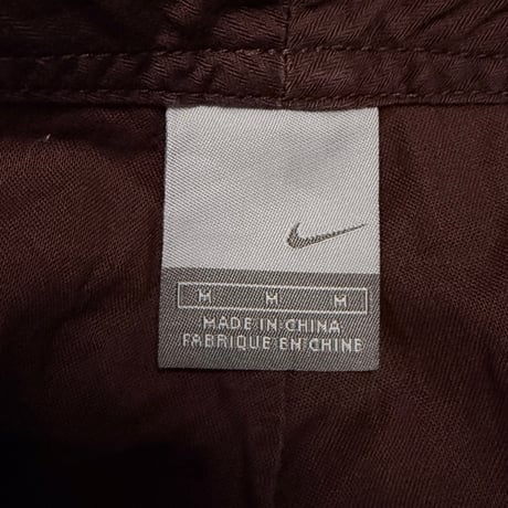 【USED】00's NIKE Herringbone Cotton Cargo Pants Bordeaux Brown