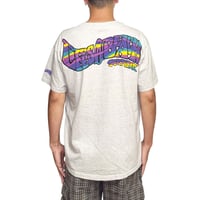 【USED】90's Life’s a Beach Rainbow Back Logo Print T-shirt Heather Grey