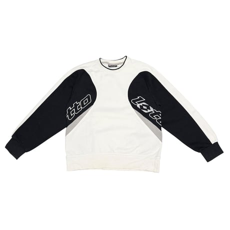 【USED】00's Lotto Italian Sport Design Panel Sweatshirt White / Black