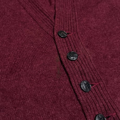 【USED】70's Simpsons HUNT CLUB Shetland Wool Cardigan Burgundy