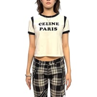 【USED】CELINE by Hedi Slimane 2020-2021 “CELINE PARIS” College Ringer T-shirt