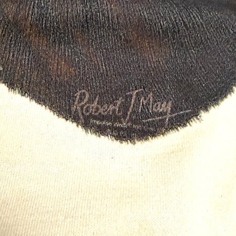 【USED】90's Robert J. May Chocolate Labrador Retriever Art Sweatshirt Ivory