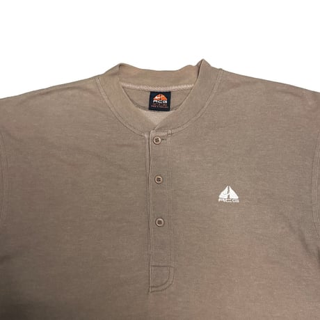 【USED】90's NIKE ACG Piqué Collarless Henley Polo Shirt