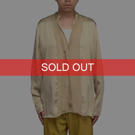 【USED】LANVIN 2013AW Grosgrain Ribbon Skipper Top Champagne Gold