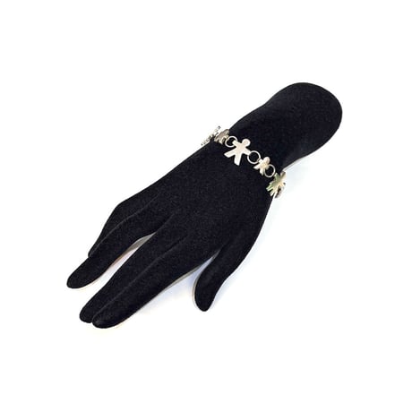 【USED】Vintage Mexican Silver Human Figure Link Bracelet