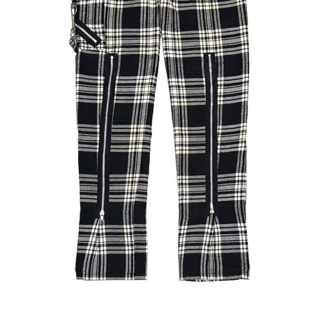 【USED】90's-00's 666 Black & White Plaid Bondage Pants