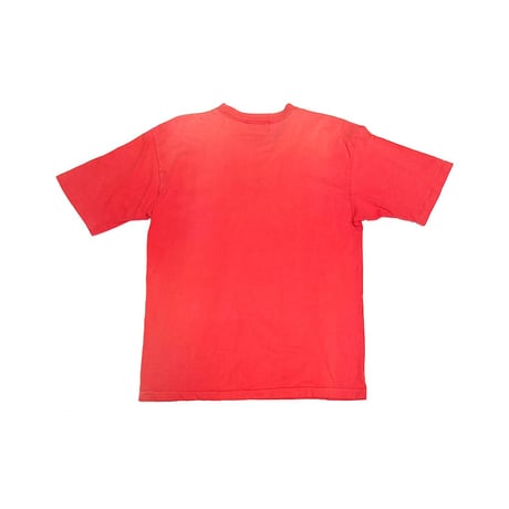 【USED】80's-90's KANSAI MAN "寛斎" Logo Print T-shirt Faded Red