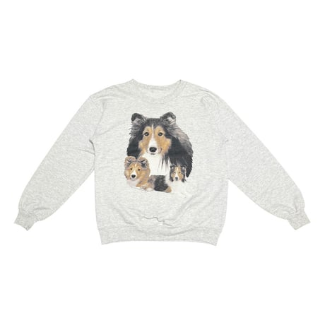 【USED】90's Robert & Eunice Pearcy by Teletrend, Cols., OH Shetland Sheepdog Photo Print Sweatshirt