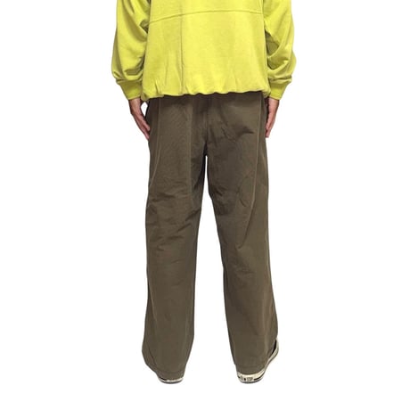 【USED】90's-00's STUSSY Zip Pocket Check Easy Pants Olive Brown