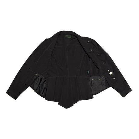 【USED】90's JUNIOR GAULTIER Peplum Trucker Jacket Black