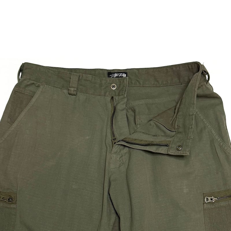 USED】00's STUSSY Mixed Fabric Ripstop Flight C