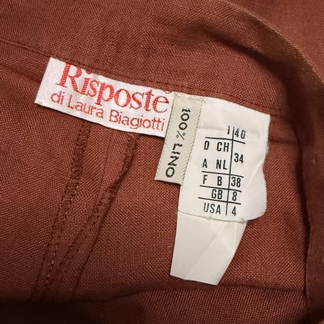 【USED】90's Risposte di Laura Biagiotti Linen Wide Shorts