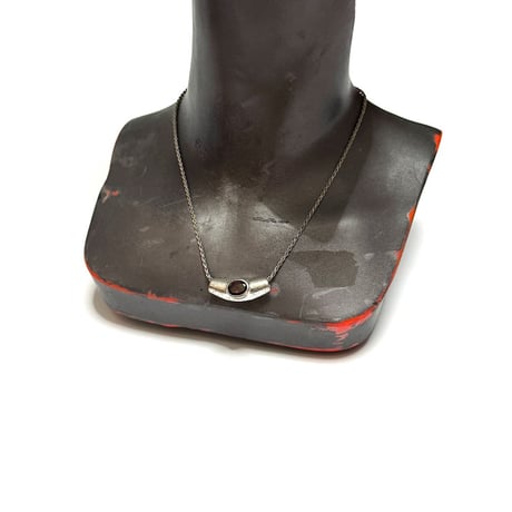 【BOOMBABA BOUTIQUE】(No.10) Red Stone Necklace 925 sterling silver chain