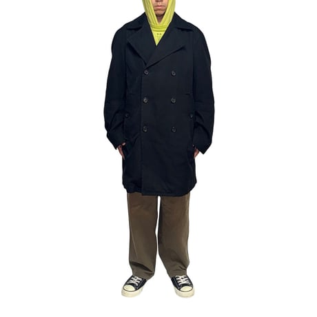 【USED】90's-00's DRIES VAN NOTEN Black Double-Breasted Half Coat