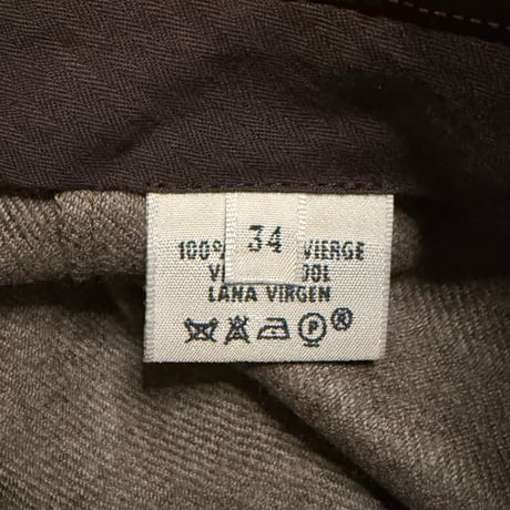 【USED】00's HERMÈS by Jean Paul Gaultier 2-Tuck Virgin Wool Wide Trousers