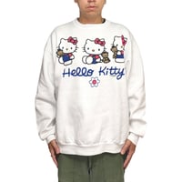 【USED】90's Sanrio Smiles Hello Kitty Three-Pose Graphic Oversized Sweatshirt
