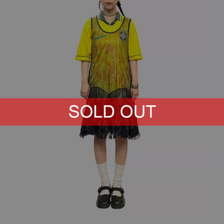 【USED】00's LAUREN VIDAL TULLE DRESS BLACK