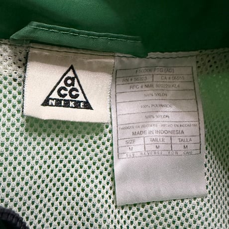 【USED】90's NIKE ACG Nylon Zip-Up Jacket Green