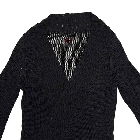 【USED】00's A.F. Vandevorst Cross-Wrap Knit Cardigan Black