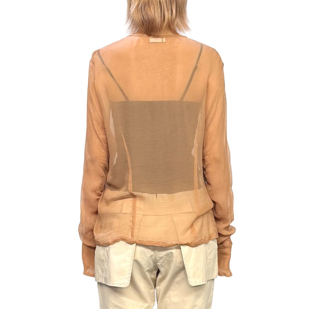 USED】90's-00's DRIES VAN NOTEN Silk Sheer Gath