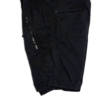 【USED】ARMANI EXCHANGE 2016SS Ripstop Zip Cargo Shorts Black