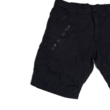 【USED】ARMANI EXCHANGE 2016SS Ripstop Zip Cargo Shorts Black