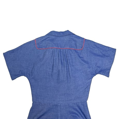 【USED】70's–80's Chambray Sailor Dress