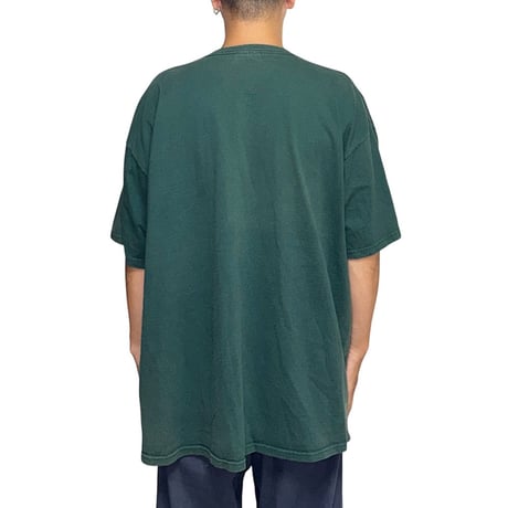 【USED】90's NIKE Embroidered Swoosh Logo T-shirt Forest Green Made in USA