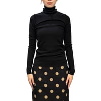 【USED】JUNYA WATANABE COMME des GARÇONS AD2008 Inside-Out Wool Turtleneck Knit Sweater Black