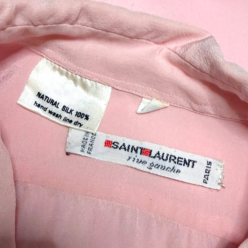 USED】70's-80's SAINT LAURENT rive gauche Silk