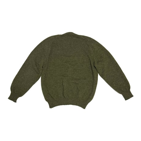 【USED】90's UNITED COLORS OF BENETTON Shetland Wool Cardigan with Leather Buttons