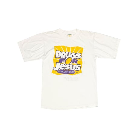 【USED】90's DRUGS FOR JESUS Double-Sided Graphic T-shirt