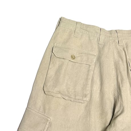 【USED】00's Trust Linen Blend Cargo Shorts Beige