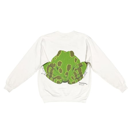 【USED】80's Zoosloose Giant Frog Double-Sided Print Sweatshirt White