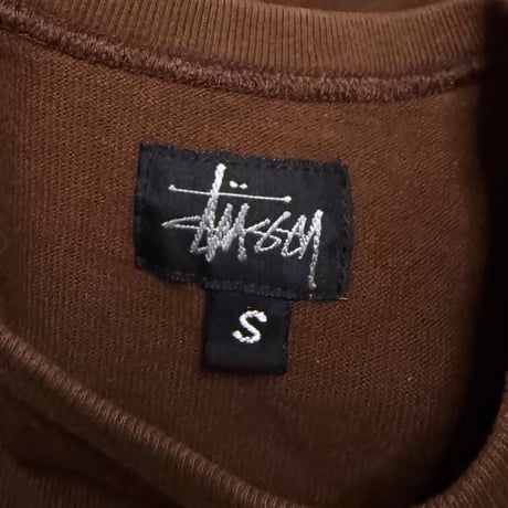 【USED】90's STUSSY TOKYO PREMIUM Heavy Cotton Faded 3/4 Sleeve T-shirt Brown