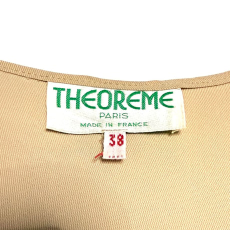 【USED】80's THEOREME PARIS French Viscose Tank Top Beige Made in France