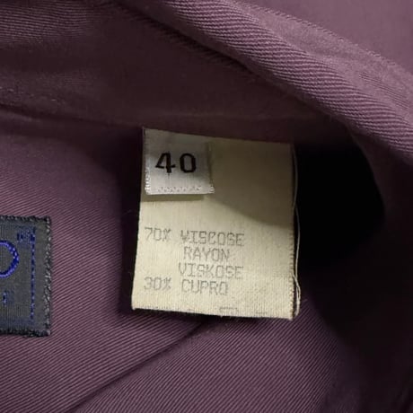 【USED】80's-90's KENZO HOMME Smoky Plum Rayon Shirt Made in France