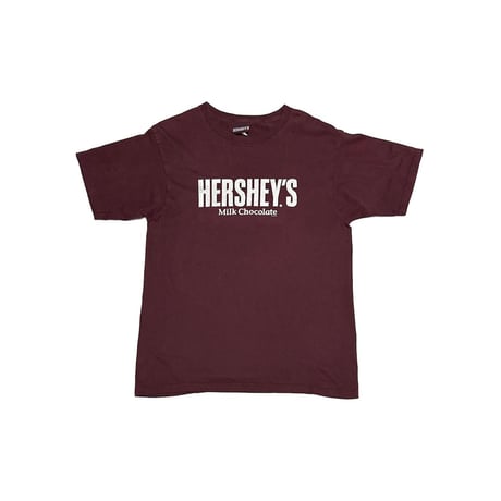 【USED】00's HERSHEY’S Logo Print T-shirt Chocolate Brown