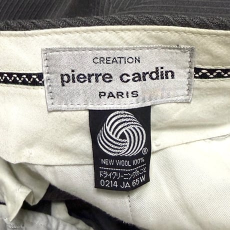 【USED】90's-00's pierre cardin Bias-Rib Wool Trousers Dark Grey
