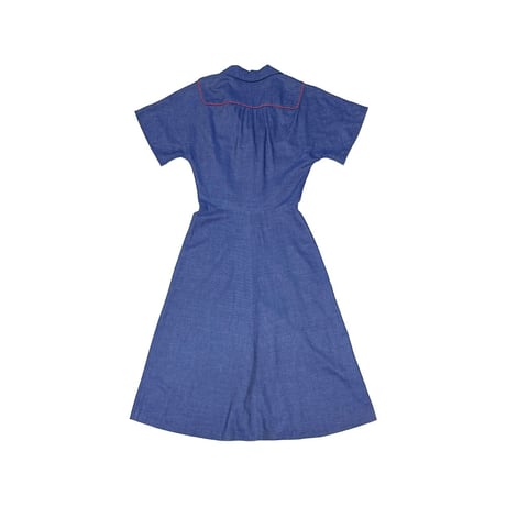 【USED】70's–80's Chambray Sailor Dress