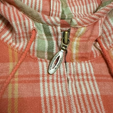 【USED】00's Christopher & Banks Plaid Cotton Zip Hoodie