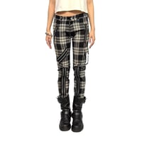 【USED】90's-00's 666 Black & White Plaid Bondage Pants