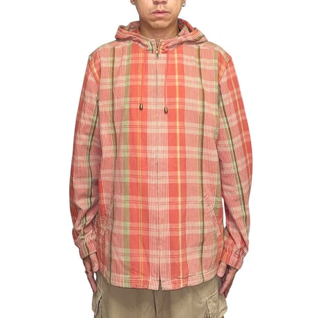 【USED】00's Christopher & Banks Plaid Cotton Zip Hoodie