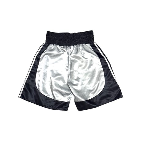 【USED】00's adidas Satin Boxing Shorts Silver × Black
