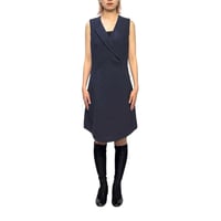 【USED】CARVEN by Guillaume Henry 2012AW Tailored Lapel Sleeveless Blazer Dress Navy