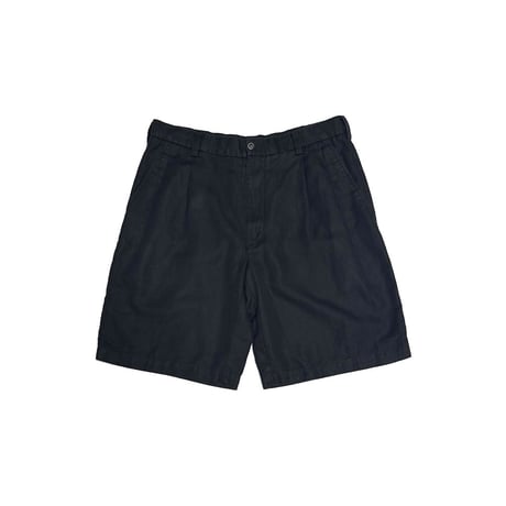 【USED】00's Caribbean Cotton Linen Two-Tuck Shorts Black
